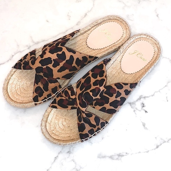 NWOB J.Crew Women’s Leopard Twisted Knot Espadrille Sandals (6) - Picture 3 of 5